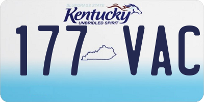 KY license plate 177VAC