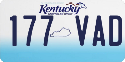KY license plate 177VAD