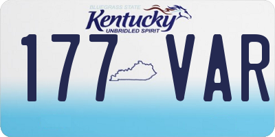 KY license plate 177VAR