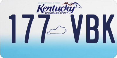 KY license plate 177VBK