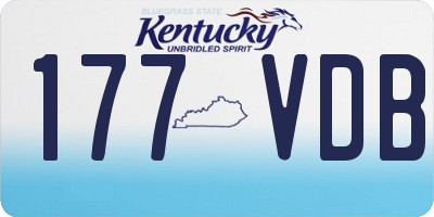 KY license plate 177VDB
