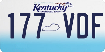 KY license plate 177VDF