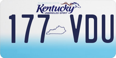 KY license plate 177VDU