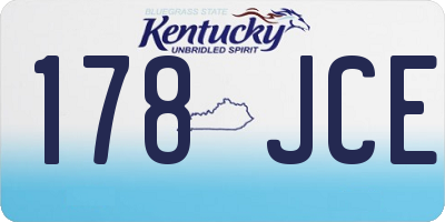 KY license plate 178JCE