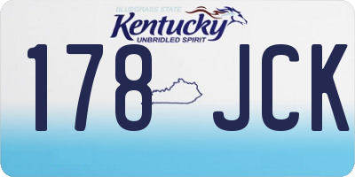 KY license plate 178JCK