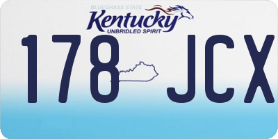 KY license plate 178JCX