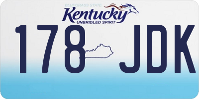 KY license plate 178JDK