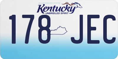 KY license plate 178JEC