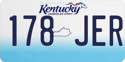 KY license plate 178JER