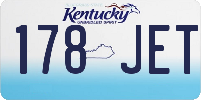 KY license plate 178JET