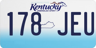 KY license plate 178JEU