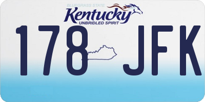KY license plate 178JFK