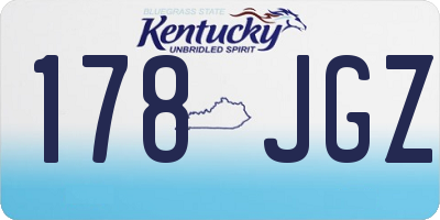 KY license plate 178JGZ