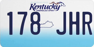 KY license plate 178JHR