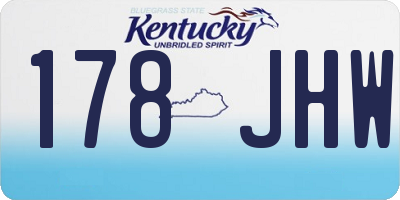 KY license plate 178JHW