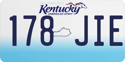 KY license plate 178JIE