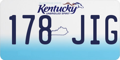 KY license plate 178JIG