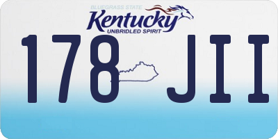 KY license plate 178JII