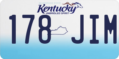 KY license plate 178JIM