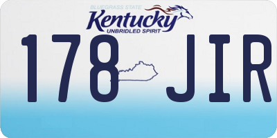 KY license plate 178JIR