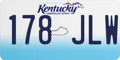 KY license plate 178JLW