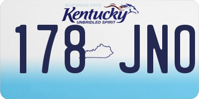 KY license plate 178JNO