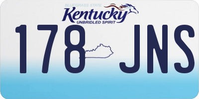 KY license plate 178JNS