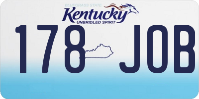 KY license plate 178JOB
