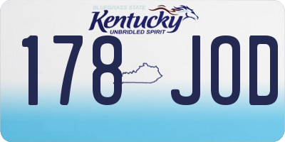 KY license plate 178JOD