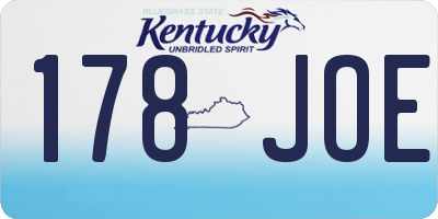 KY license plate 178JOE