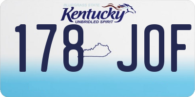 KY license plate 178JOF