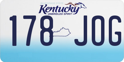 KY license plate 178JOG