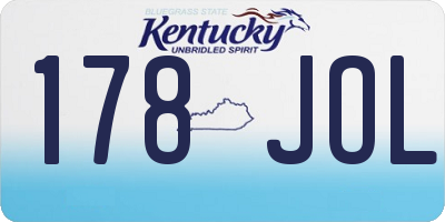 KY license plate 178JOL