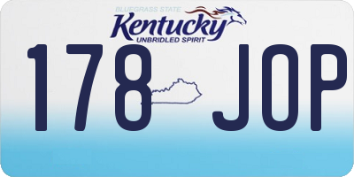 KY license plate 178JOP