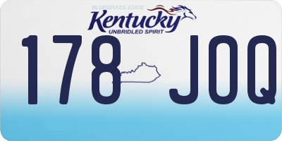 KY license plate 178JOQ