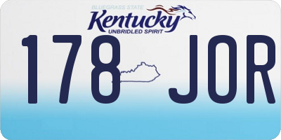 KY license plate 178JOR