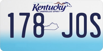 KY license plate 178JOS