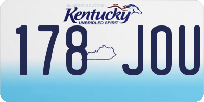 KY license plate 178JOU