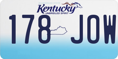 KY license plate 178JOW