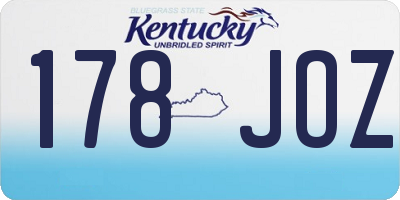 KY license plate 178JOZ
