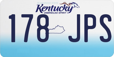 KY license plate 178JPS