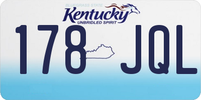 KY license plate 178JQL