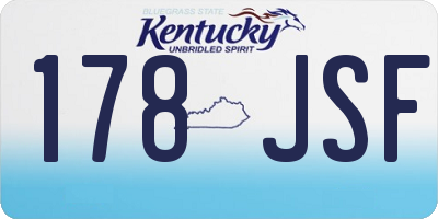 KY license plate 178JSF