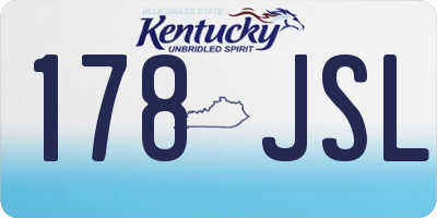 KY license plate 178JSL
