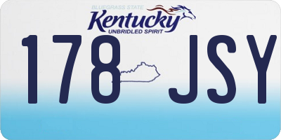 KY license plate 178JSY