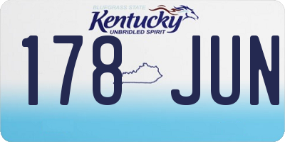 KY license plate 178JUN