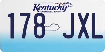 KY license plate 178JXL