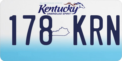 KY license plate 178KRN