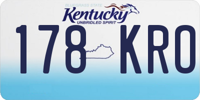 KY license plate 178KRO
