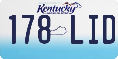 KY license plate 178LID